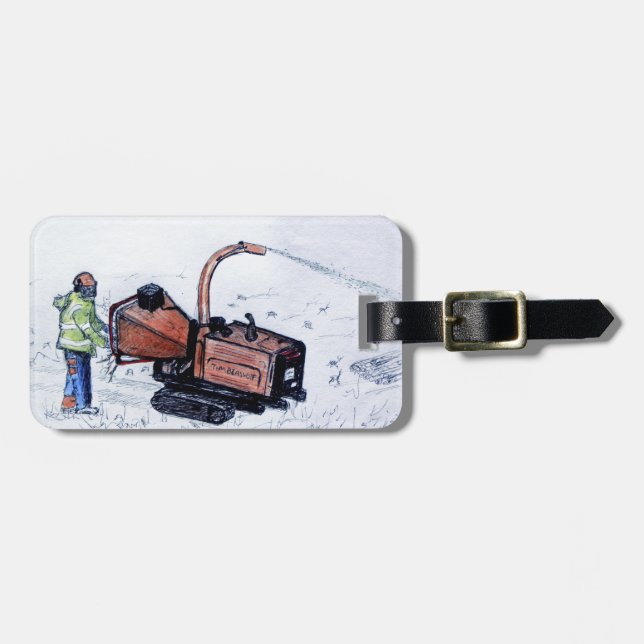 Timberwolf wood chipper luggage tag (Front Horizontal)