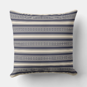 Timbuktu Night: The Mali Starburst Gold & Navy Throw Pillow