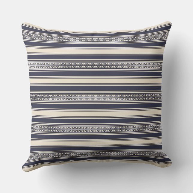 Timbuktu Night: The Mali Starburst Gold & Navy Throw Pillow (Back)