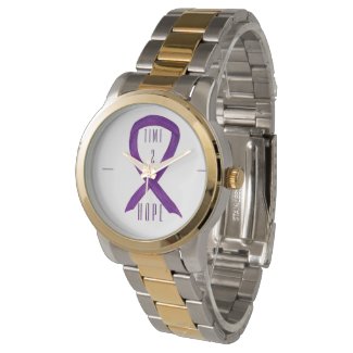 Time 2 Hope Purple Awareness Ribbon Wrist Watch