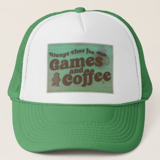 Time 4 Coffee and Games Fun Vintage Style