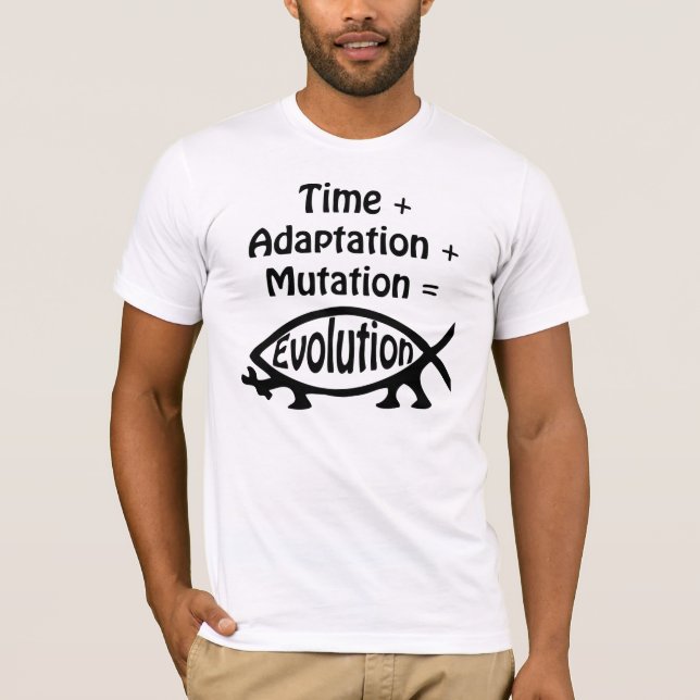 Time + Adaption + Mutation = Evolution T-Shirt (Front)
