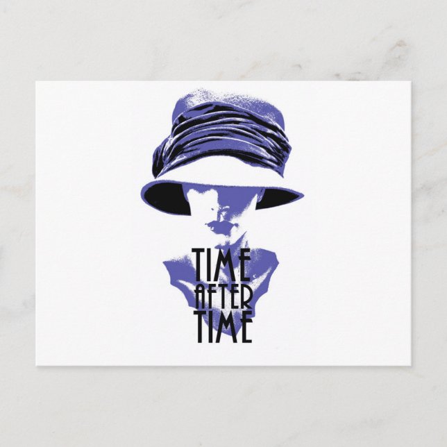 Time After Time Bleu Chapeau Postcard (Front)