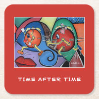 Time After Time - Time Pieces - Red Square Paper Coaster