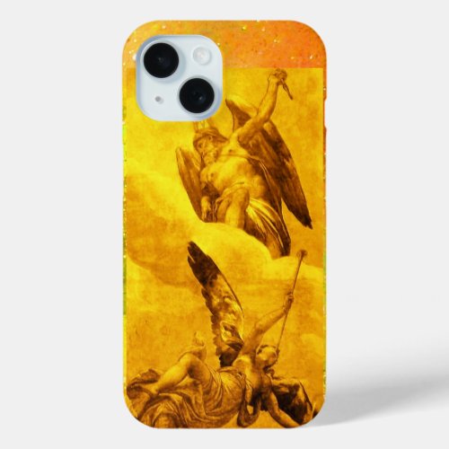 TIME AND FAME ALLEGORY Gold Yellow iPhone 15 Case