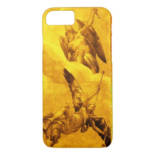 TIME AND FAME ALLEGORY  Gold Yellow iPhone 87 Case