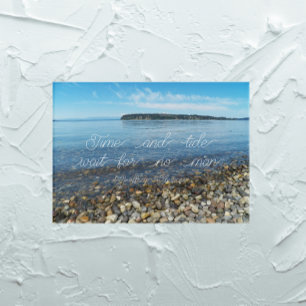 Time and Tide Geoffrey Chaucer Quote Seascape Acrylic Print