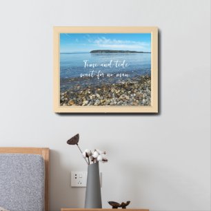 Time and Tide Geoffrey Chaucer Quote Seascape Framed Art