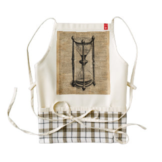 Time,antique Hourglass,sandglas Vintage Book Page Zazzle HEART Apron