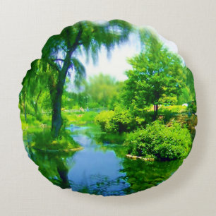 Time Away From the City Round Pillow