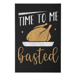 Time Basted Turkey Thanksgiving Family Matching Faux Canvas Print