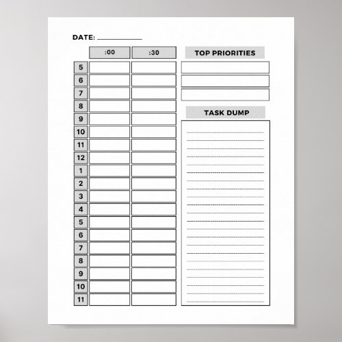 Time boxing PLANNER Poster
