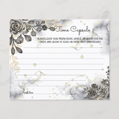 Time Capsule Advice Black Roses Bridal Shower Card Flyer