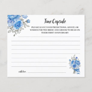 Time Capsule Advice BlueFlowers Bridal Shower Card Flyer