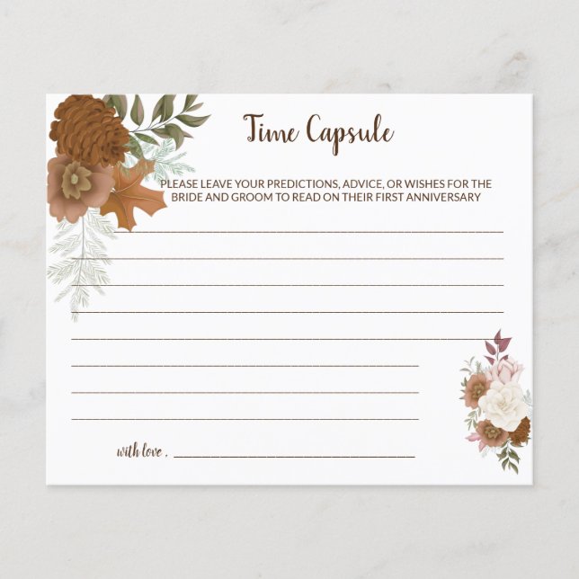 Time Capsule Advice Boho Autumn Bridal Shower Card Flyer (Front)