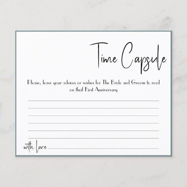 Time Capsule Advice Card Bridal Shower Flyer (Front)
