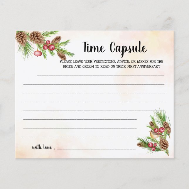 Time Capsule Advice Christmas Bridal Shower Card Flyer (Front)