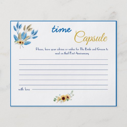 Time Capsule Advice Couple Bridal Shower Card Flye Flyer