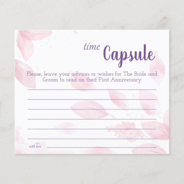 Time Capsule Advice Couple Bridal Shower Card Flyer (Front)