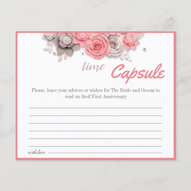 Time Capsule Advice Couple Bridal Shower Card Flyer (Front)