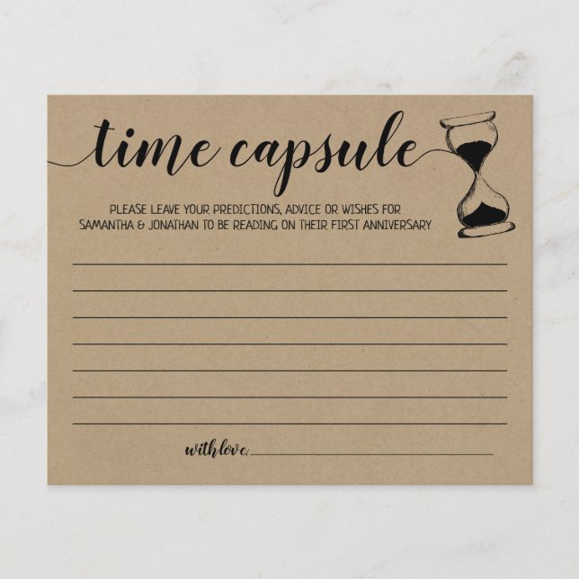 Time capsule advice couple shower english spanish (Front)