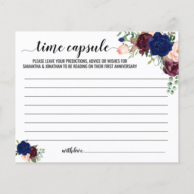 Time capsule advice couple shower english spanish (Front)