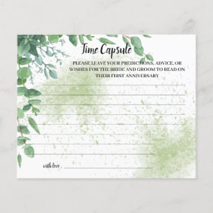Time Capsule Advice Eucalyputs Bridal Shower Card Flyer