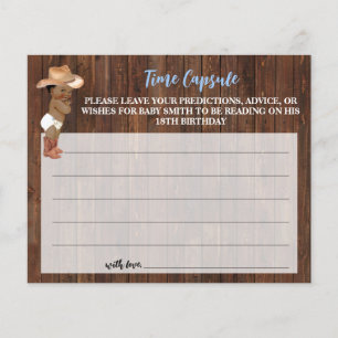 Time Capsule Advice for Baby AA Cowboy Shower Card Flyer
