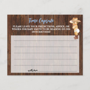 Time Capsule Advice for Baby Cowboy Shower Card Flyer