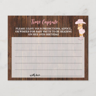 Time Capsule Advice for Baby Cowgirl Shower Card Flyer
