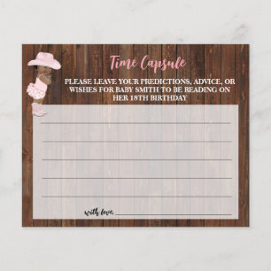 Time Capsule Advice for Baby Cowgirl Shower Card Flyer