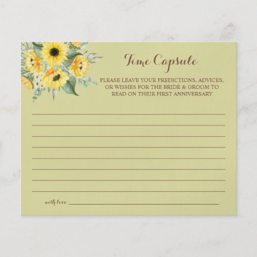 Time Capsule Advice for Couple Bridal Shower card  Flyer