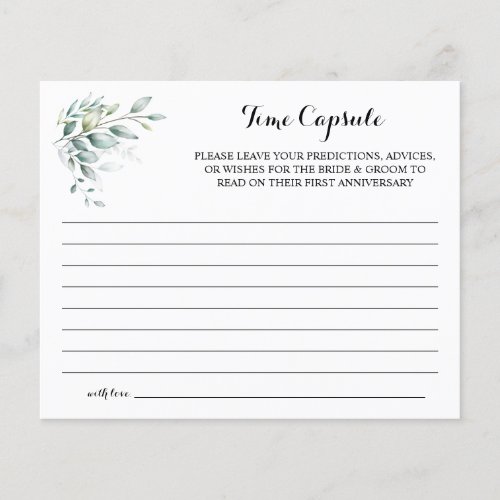 Time Capsule Advice for Couple Bridal Shower card Flyer