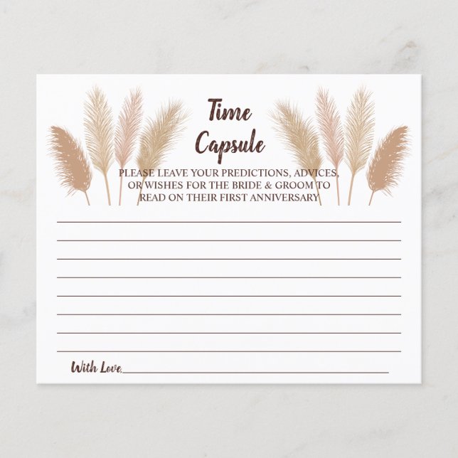 Time Capsule Advice for Couple Bridal Shower Card Flyer (Front)