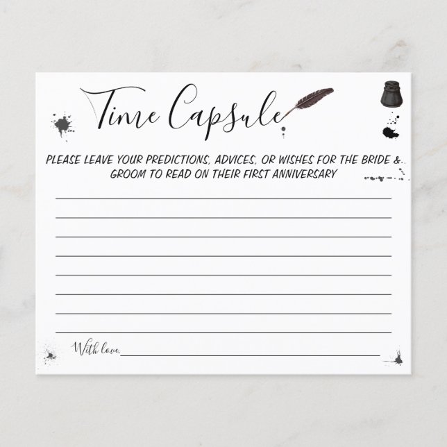 Time Capsule Advice for Couple Bridal Shower card Flyer (Front)