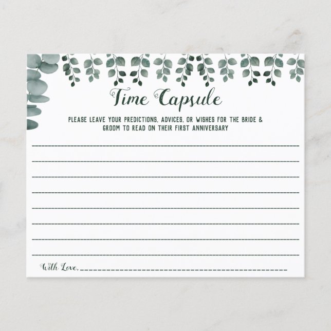Time Capsule Advice for Couple Bridal Shower card Flyer (Front)