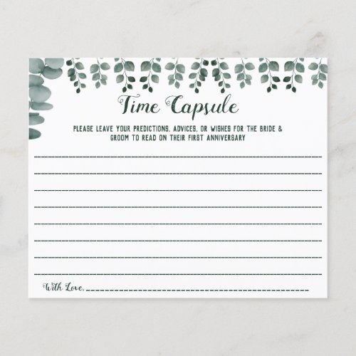 Time Capsule Advice for Couple Bridal Shower card Flyer