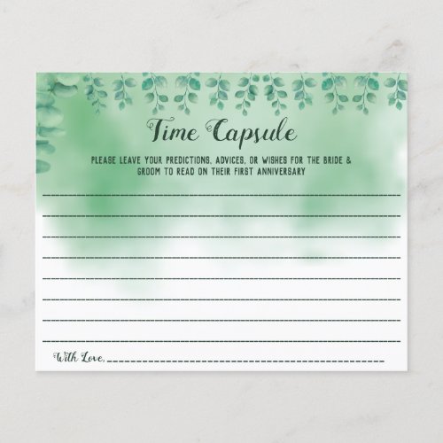 Time Capsule Advice for Couple Bridal Shower card Flyer