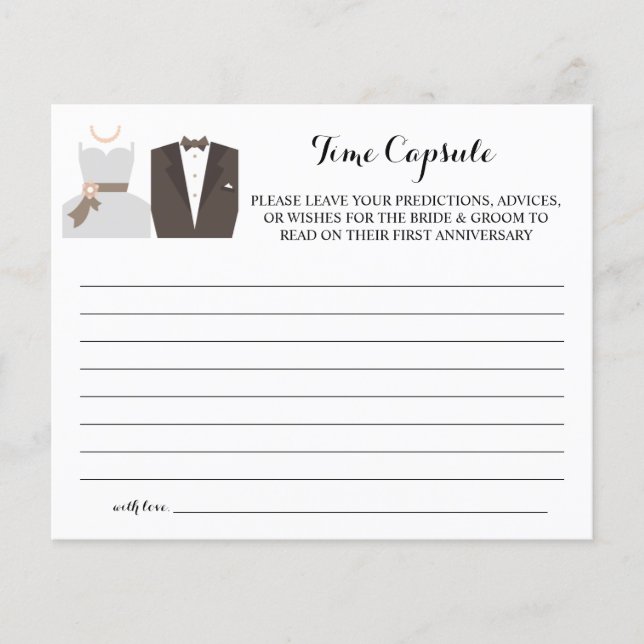 Time Capsule Advice for Couple Bridal Shower card Flyer (Front)