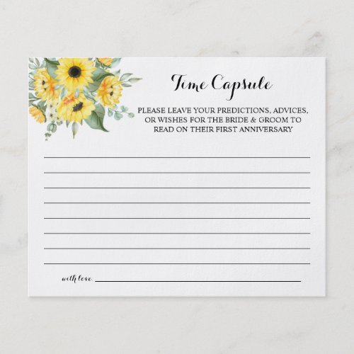 Time Capsule Advice for Couple Bridal Shower card Flyer