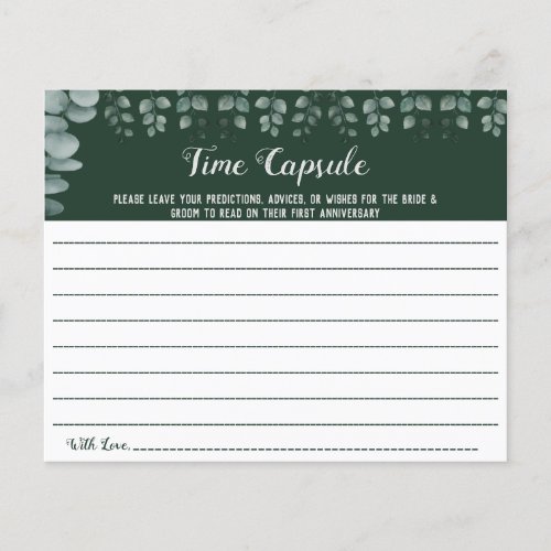 Time Capsule Advice for Couple Bridal Shower card Flyer