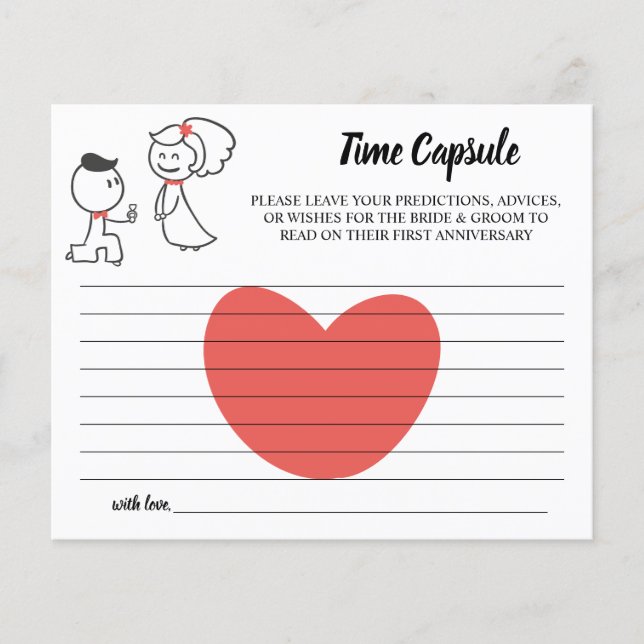 Time Capsule Advice for Couple Bridal Shower card Flyer (Front)