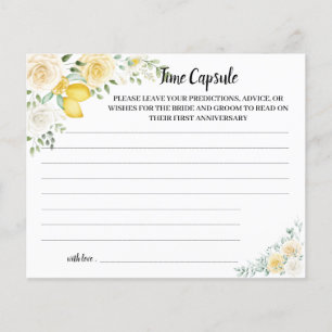 Time Capsule Advice Lemon&Roses Bridal Shower Card Flyer