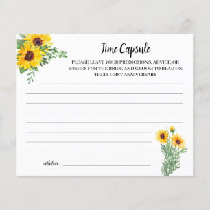 Time Capsule Advice Sunflowers Bridal Shower Card Flyer
