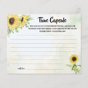 Time Capsule Advice Sunflowers Bridal Shower Card Flyer