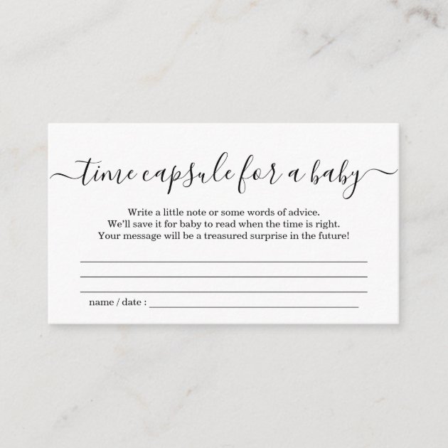 Time Capsule Baby Shower Invitation Simple