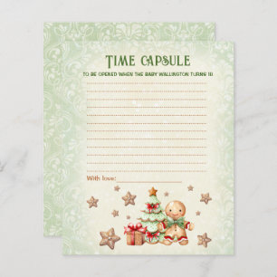 Time capsule Card Christmas Baby Shower Game