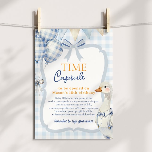 Time Capsule First Birthday Message Baby Goose Poster (Creator Uploaded)