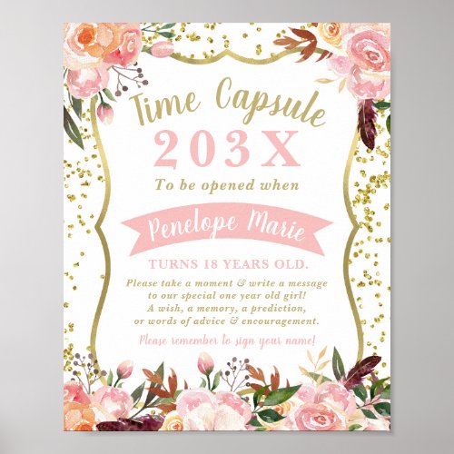 Time Capsule First Birthday Sign