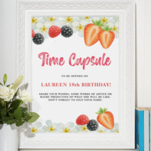 Time Capsule First Birthday Sign Poster